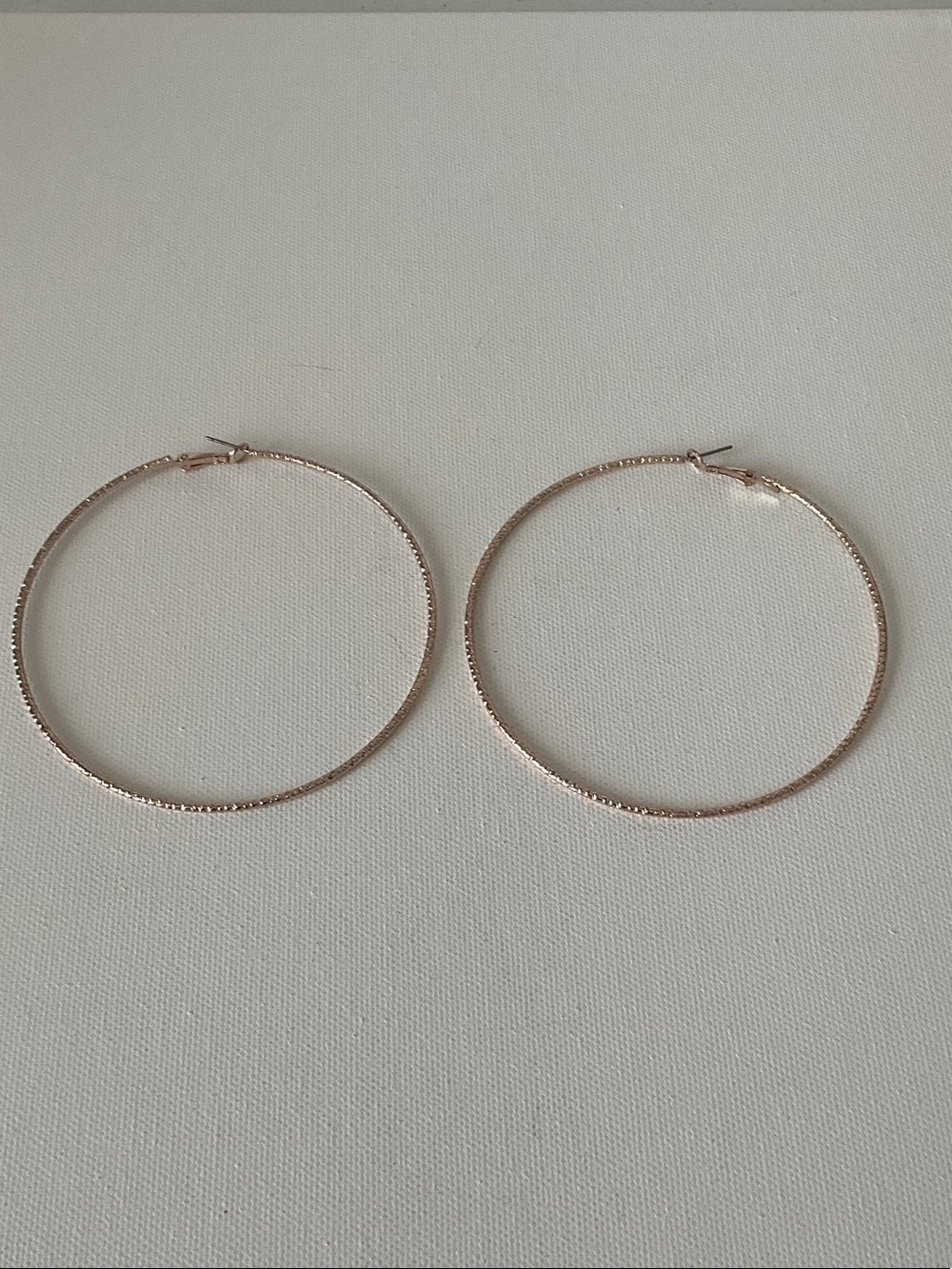 Rose Gold Textured Hoop Earrings